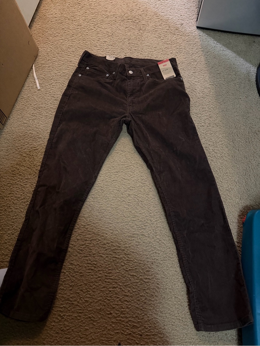 Levi's Men's Dark Brown Slim Straight Corduroy Jeans